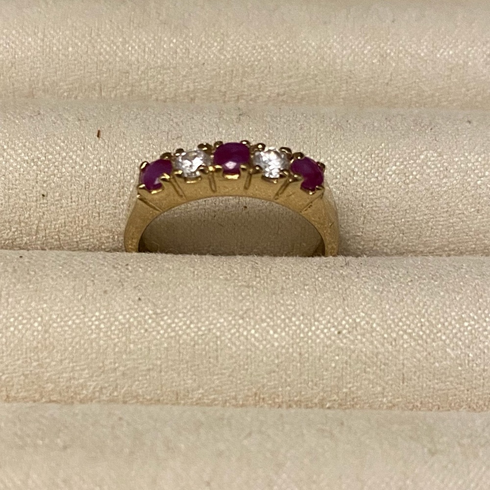 NWOT 14K Gold Plated Purple and Clear Crystal Stones - Picture 11 of 17